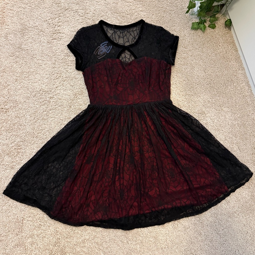 SPIDER MAN DRESS MARVEL HER UNIVERSE SIZE SMALL NEW WITH TAG BLACK RED ZIPPER